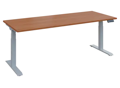 Fleximax 28-20 výškově nastavitelný stůl, kovová podnož stříbrná, deska 25 mm, široký 2000 mm, olše jantar